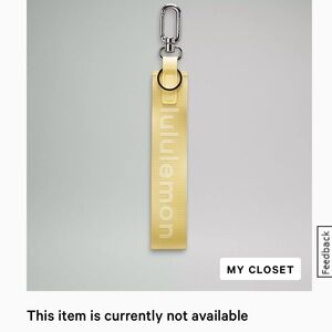 Lululemon yellow Never Lost Keychain Strap